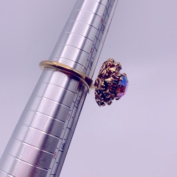 💝Vintage Sarah Coventry Aurora Borealis Cocktail Ring - Picture 6 of 8